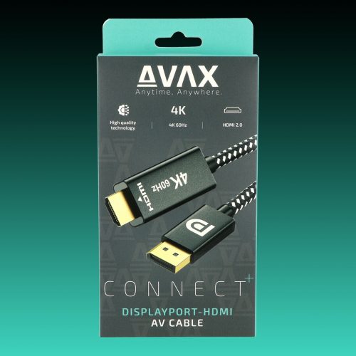 AVAX AV601 CONNECT+ DisplayPort - HDMI 2.0 AV kábel 4K/60Hz , 2 méter