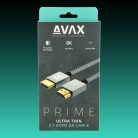 AVAX AV900 PRIME HDMI 2.1 kábel, 8K/60Hz Ultra vékony cink ötvözetű sodorszálas, asztroszürke