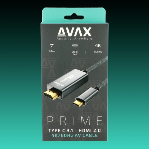 AVAX AV902 PRIME USB-C - HDMI 2.0 AV kábel 4K/60Hz, sodorszálas