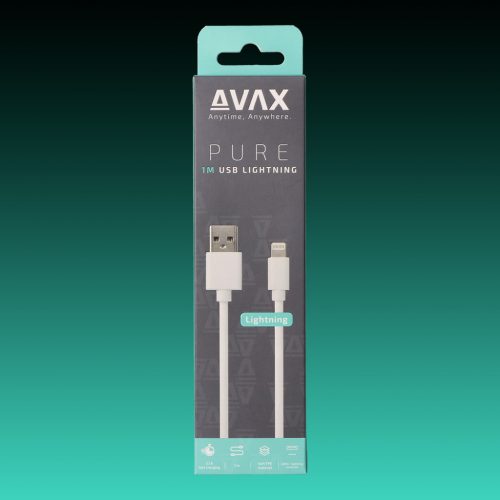 AVAX CB104W PURE USB A - Lightning kábel 2.1A, 1m  fehér