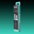 AVAX CB301G STEELY USB A - USB-C gyorstöltő kábel, sodorszálas 3A, 1.5m acélszürke