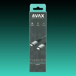   AVAX CB902 Thunderbolt 4 kábel 240W/40Gbps USB4.0/Intel, 1m viharszürke