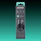 AVAX CC301B CARLY 12W Autós töltő adapter 2x USB A, fekete