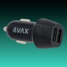 AVAX CC301B CARLY 12W Autós töltő adapter 2x USB A, fekete