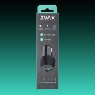 AVAX CC302B CARLY 20W Autós töltő USB-C (PD) + USB A (QC), fekete