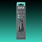 AVAX CC303B CARLY 38W Autós töltő USB-C (PD) + USB A (QC), fekete