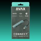 AVAX HB601 CONNECT+ USB-C HUB elosztó - 4xUSB 3.0