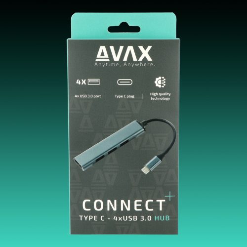 AVAX HB601 CONNECT+ USB-C HUB elosztó - 4xUSB 3.0