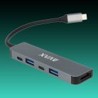 AVAX HB611 CONNECT+ 5in1 Multi HUB USB-C - HDMI(4k60Hz), USB-C, 2xUSB 3.0, PD 100W