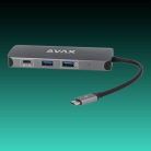 AVAX HB612 CONNECT+ 8in1 Multi HUB 2xUSB 3.0, USB-C, HDMI(4K/60Hz), RJ45, TF/SD, PD 100W