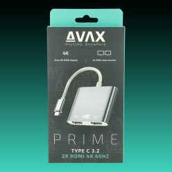   AVAX HB902 PRIME USB-C 3.2 - 2x HDMI 4K60Hz DUAL monitor adapter