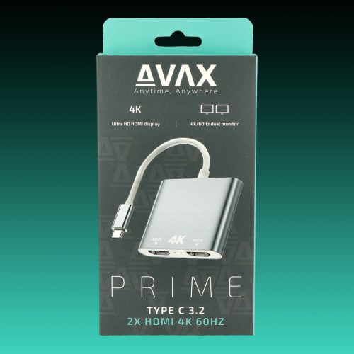 AVAX HB902 PRIME USB-C 3.2 - 2x HDMI 4K60Hz DUAL monitor adapter