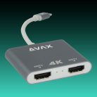 AVAX HB902 PRIME USB-C 3.2 - 2x HDMI 4K60Hz DUAL monitor adapter