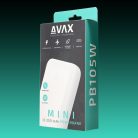 AVAX PB105W MINI 20W 10.000mAh PD/USB-C gyorstöltő powerbank, fehér