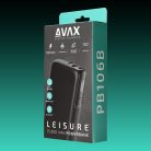 AVAX PB106B LEISURE PD/USB-C 30W+QC 18W 15.000mAh gyorstöltő powerbank, fekete