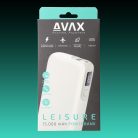 AVAX PB106W LEISURE PD/USB-C 30W+QC 18W 15.000mAh gyorstöltő powerbank, fehér